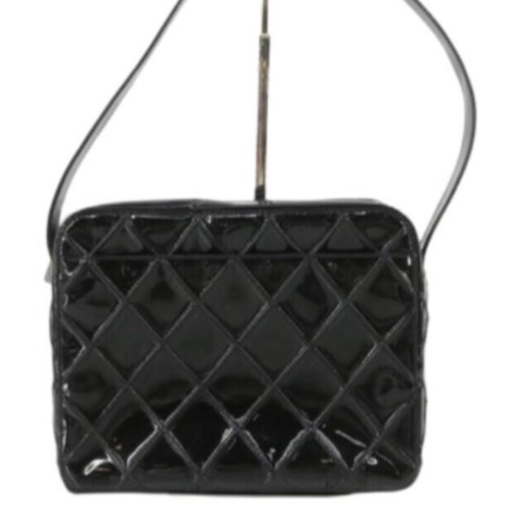 CHANEL Patent Quilted Camera Bag